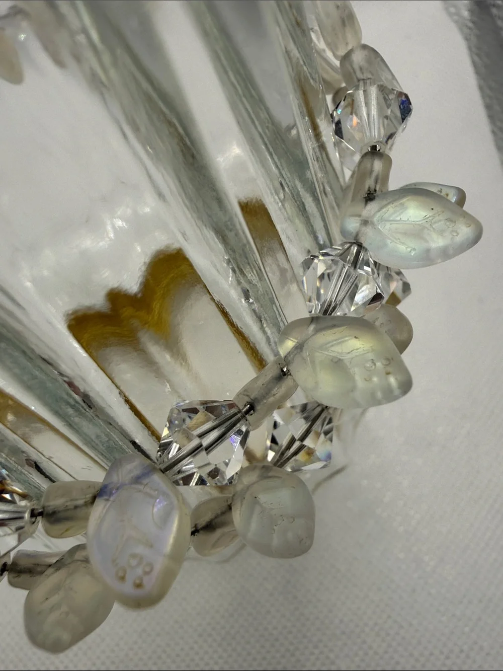 Ultimate Iridescent Leaf Crystal Wire-Wrap Bracelet fairy core beaded bracelet